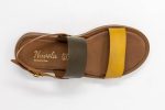 δερμάτινα flatforms Chloe μουσταρδί γυναικεία – πλευρική όψη, δερμάτινα flatforms Chloe λαδί γυναικεία – λεπτομέρεια πατάκι gel