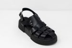 Flatforms Jelly Pop, Γυναικεία χειροποίητα δερμάτινα σανδάλια Jelly Pop σε μαύρο χρώμα