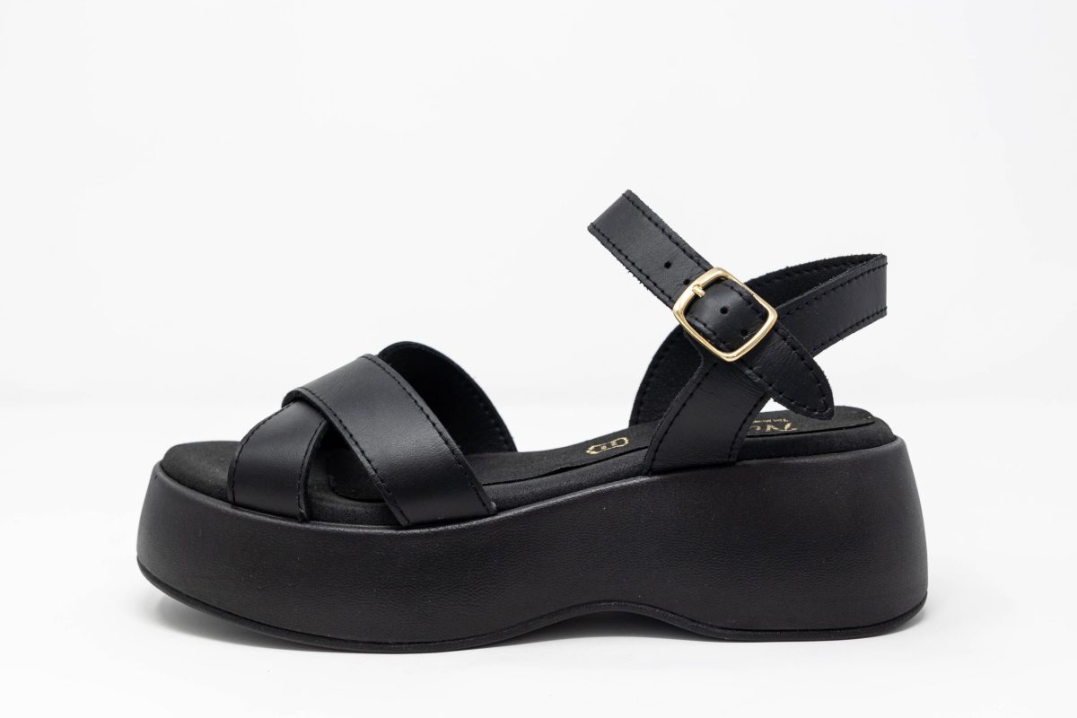 Flatforms Melissa side Χειροποίητα δερμάτινα flatforms με αντιολισθητική σόλα
