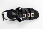 Heels Circe top2 Γυναικεία χειροποίητα δερμάτινα πέδιλα Circe σε στυλ gladiator με χρυσά μεταλλικά διακοσμητικά και τακούνι 10 εκ.