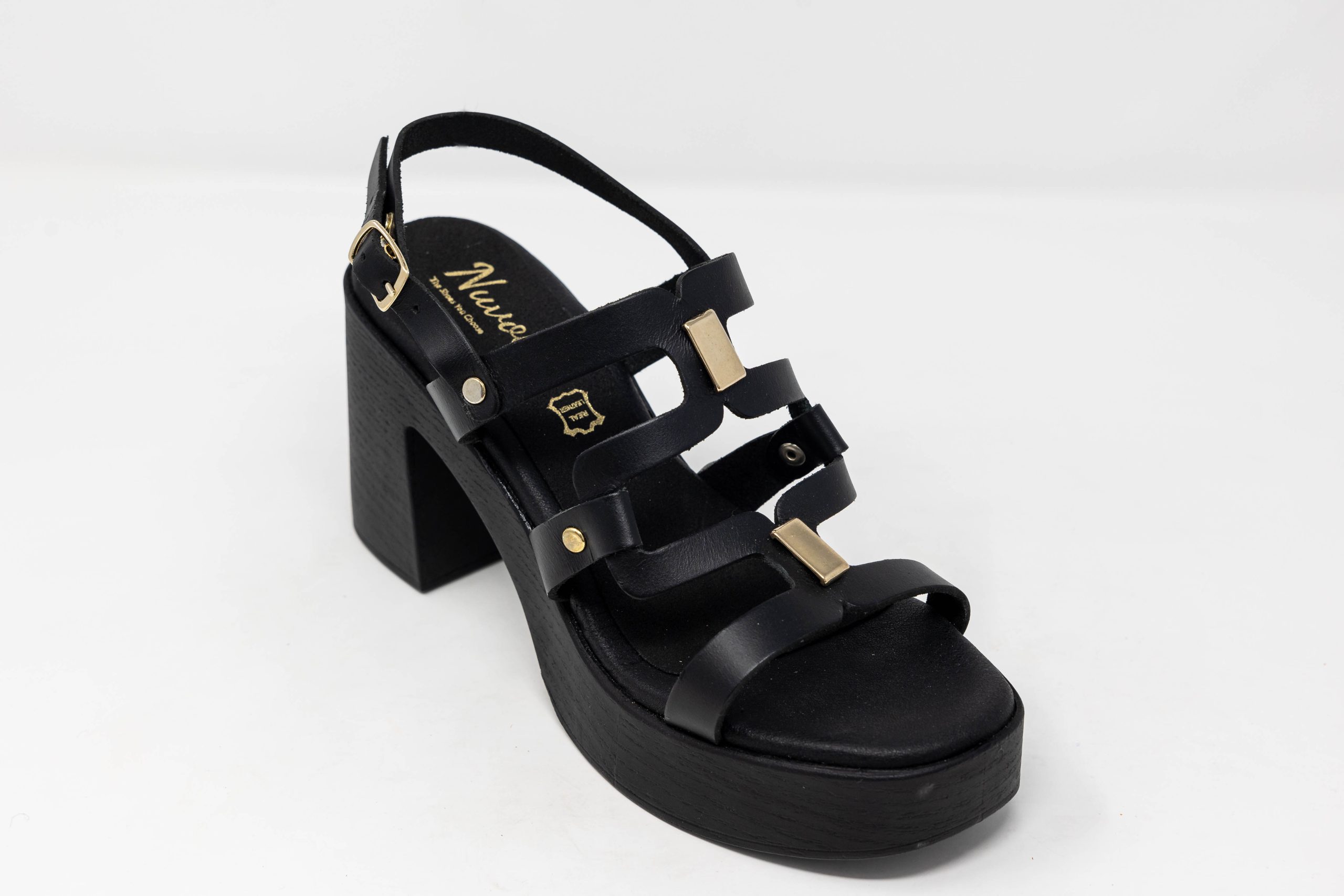 Heels Dido Heels Dido, Γυναικεία αρχαιοελληνικά πέδιλα με χρυσά διακοσμητικά