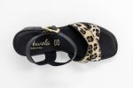 Heels Kiara black top2,Γυναικεία χειροποίητα δερμάτινα πέδιλα Kiara σε animal print με χιαστί φάσα, μαύρη σόλα και τακούνι 10