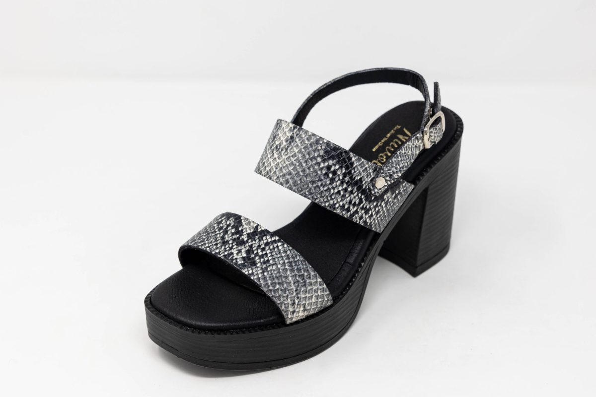 Heels Zanzibar Γυναικεία χειροποίητα δερμάτινα πέδιλα Zanzibar σε animal print με ψηλό τακούνι 10 εκ.
