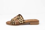 Sandal Vitani side Γυναικεία χειροποίητα ανατομικά σανδάλια Vitani σε animal print με μεταλλική αγκράφα