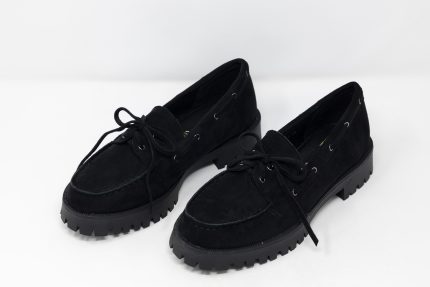 μαύρα μοκασίνια mellow black front